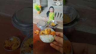 miniature chawal sabji thali🤩🥰miniaturetrending youtube shortsvairal shortsbengali food [upl. by Eladnek]