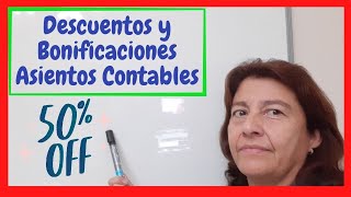 ASIENTOS CONTABLES con DESCUENTOS y BONIFICACIONES 🔴🟣🟡 COMPRAS [upl. by Billye]