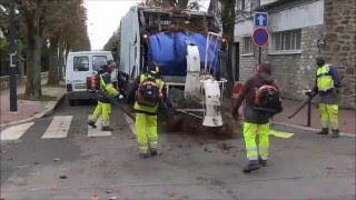 Benne à Ordures Equipée dun AspireFeuilles  Camion Poubelles Garbage Truck [upl. by Kired391]