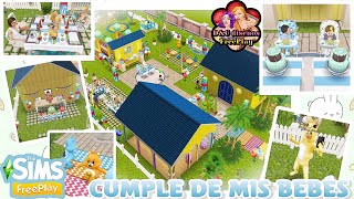 FIESTA DE MIS BEBÉS 🐇​💙​​🎉​🪅​ deco  simslife  The Sims FreePlay  Cc Simmer 💜​ [upl. by Anelys160]