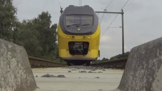 DUTCH TRAIN  VIRM NS in frog eye perspective HQ EPIC VIDEO [upl. by Nsaj]