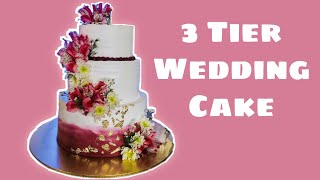 3 Tier Wedding Cake using Everwhip  Maroon Theme [upl. by Aneer12]