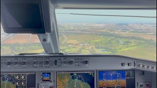 Landing at Malaga Airport  AGP cockpit view [upl. by Enneiluj737]