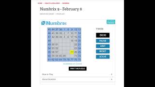 Solve Daily Numbrix 9 Puzzle 282024 ASMR [upl. by Pape]