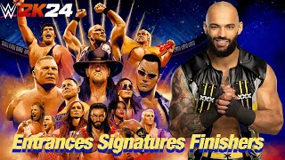 WWE 2K24 EntrancesSignaturesFinishers Ricochet [upl. by Alitta29]