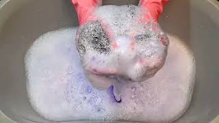 ASMRRINSEPurple shampooGray sponges💧🩶💙💜💧 [upl. by Cacilia]