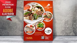 How To Design Food Flyer  Illustrator Tutorial [upl. by Dikmen954]