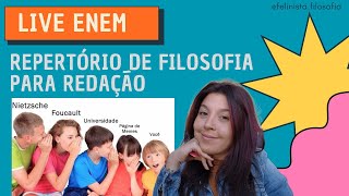 LIVE ENEM  REPERTÓRIO DE FILOSOFIA PARA REDAÇÃO [upl. by Yerffoeg32]