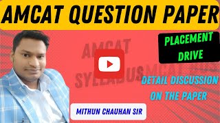 AMCAT Memory Based Previous Year Questions  Placement Drive via AMCAT  Mithun Sir [upl. by Anej599]