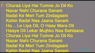 Chura Liya Hai Tumne Jo Dil Ko Lyrics with Karaoke Music Asha Bhosle Mohammed Rafi Duet Hindi [upl. by Leverett]