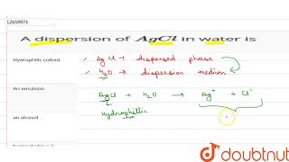 A dispersion of AgCl in water is [upl. by Anthea]