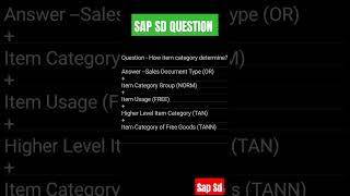 sap sd question 1  sap sd interview questions  sap sd question [upl. by Raleigh]