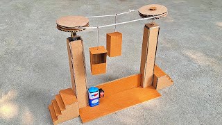 Best Science project for school  Cardboard ropeway working model [upl. by Fassold]