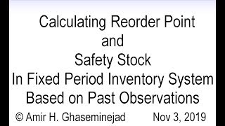 Calculating Reorder Point and Safety Stock In Fixed Period Inventory System [upl. by Anuala]