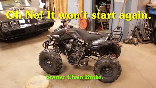 Chinese brand 50cc125cc ATV Dirt Bike Starter and Starter chain replacement Pt3 China brand ATV [upl. by Animsaj744]