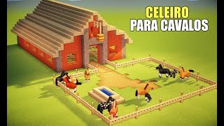 Minecraft Tutorial  Celeiro para os Cavalos igual da serie de sobrevivência ‹ Manyzão1Milhão › [upl. by Kawasaki]