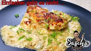 Bestes ZwiebelSahneHähnchen aus dem Ofen  Sascha brutzelt [upl. by Tireb704]