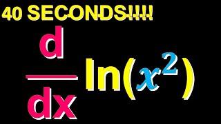 Learn to Differentiate lnx² in 40 seconds [upl. by Lahcym]