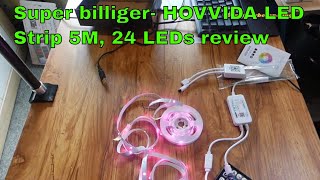 Super billiger HOVVIDA LED Strip 5M 24 LEDs review [upl. by Thekla422]