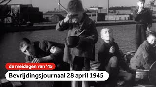 Hoopvol nieuws voor hongerend Nederland  Bevrijdingsjournaal  28 april 1945 [upl. by Aicissej]