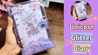 Diy glitter diary making at home how to make unicorn glitter diary diy diary Anku art and craft [upl. by Goldfinch]