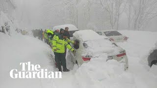 At least 22 stranded tourists dead at Pakistan hill station after heavy snowfall [upl. by Aluin755]