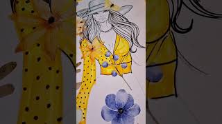 How to draw a gorgeous floral summer dress drawing illustration fashionillustration sketch [upl. by Nymrak710]