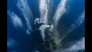 Freediving flying over the Zenobia [upl. by Anelrahc]