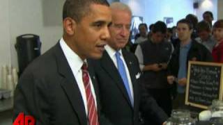 Raw Video Obama and Biden Go on Burger Run [upl. by Enerual]