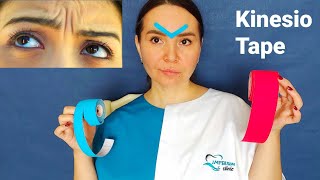 How to GET RID of Forehead Wrinkles Overnight  Facial Taping Tutorial  Frown Lines  Kinesio tape [upl. by Arahd]