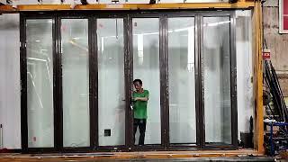 High quality custom made aluminum heavy duty bifold door testingdoors bifolddoors foldingdoors [upl. by Aicinad]