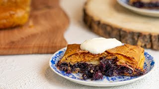 Summertime Phyllo Dessert Idea Blueberry Strudel with Vanilla Yogurt Sauce [upl. by Adams]