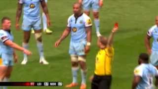 Dylan Hartley Red card for swearing at Wayne Barnes with closeup replay [upl. by Kester]