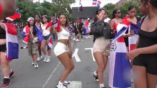 BEAUTIFUL DOMINICAN GIRLS DANCE AT DOMINICAN PARADE BRONX 2024 [upl. by Anned]