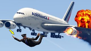 AirFrance Airbus a380 Collide amp Crash Emergency land at UAE Today gta5 fyp shorts [upl. by Ailin]