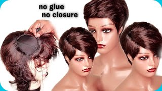 how to make a cut with a closed parting without glue without closure  mini coupe raie fermée 😊 [upl. by Lib]