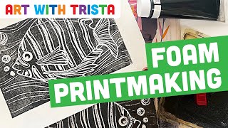 Foam Relief Printmaking Art Tutorial  Art With Trista [upl. by Andrien]