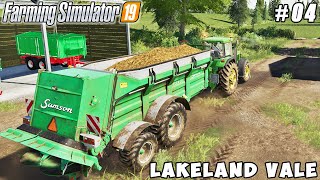 Spreading manure harvesting soybeans amp canola  Lakeland Vale 2  Farming simulator 19  ep 04 [upl. by Korwun]