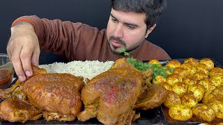 ASMR Eating 2 Spicy Whole Chicken currySpicy Eggs curry with RiceExtra Gravy  Real Mukbang [upl. by Timothy442]