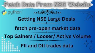 How to extract daily stock data from nse website  Pre Market Data NSE Deals  part 4 [upl. by Burrow]