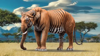 TIGER and ANIMALS Hybrids  Rhino Elephant Giraffe [upl. by Chappy]