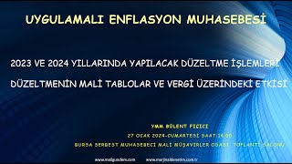 Uygulamalı Enflasyon Muhasebesi  Bursa SMMMMO  27 01 2024 [upl. by Maryjo]