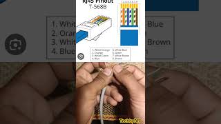 how to make ethernet cable with crimping toolr   j45 कलर कोडिंग  shortsvideo rj45 short shot [upl. by Laurinda]