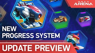 Mech Arena  Gear Hub aka New Progress System  Update Preview [upl. by Atnuahsal]