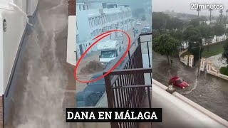 DANA EN MÁLAGA impactantes imágenes de lluvias e inundaciones [upl. by Ardine691]