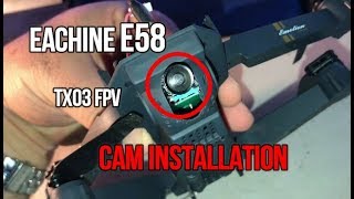 Eachine E58 DJI MAVIC CLONE 58Ghz TX03 FPV Cam Installation And Flight [upl. by Annissa]