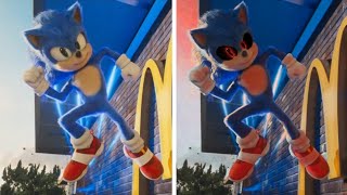 Sonic The Hedgehog 2 SONIC EXE vs SONIC  McDonalds Happy Meal US Commercial [upl. by Hareehat826]