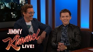 Robert Downey Jr amp Tom Holland on SpiderMan Homecoming [upl. by Leatrice]