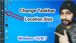 how to Change taskbar location  taskbar ko niche kaise laye [upl. by Aliuqahs]