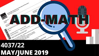 OLevel Add Math May June 2019 Paper 22 403722 [upl. by Tnilk]